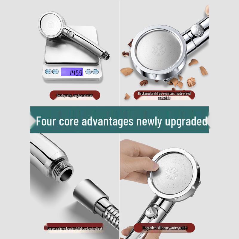 Three-Speed Handheld Lotus Shower Head with Hose Set