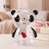 Break Resistant Piggy Bank Clear Panda for Kids, Plastic Cash Coin Bank, Money Management Box Saving Jar Decoration, Christmas Birthday Girls Boys
