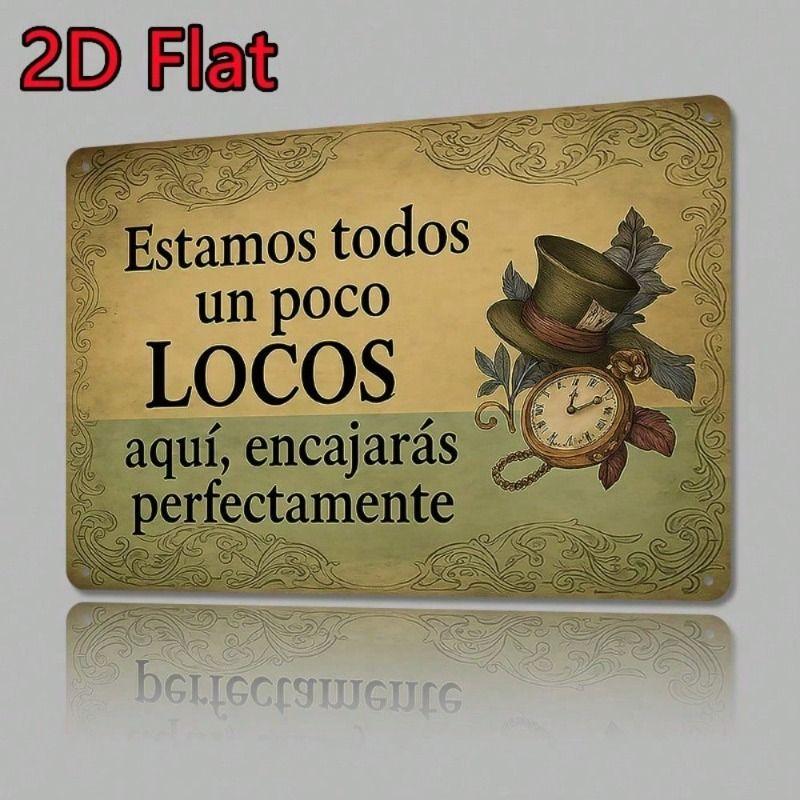Metal Wall Art Vintage  We re All A Bit Crazy  Spanish Rustic Decor for Home