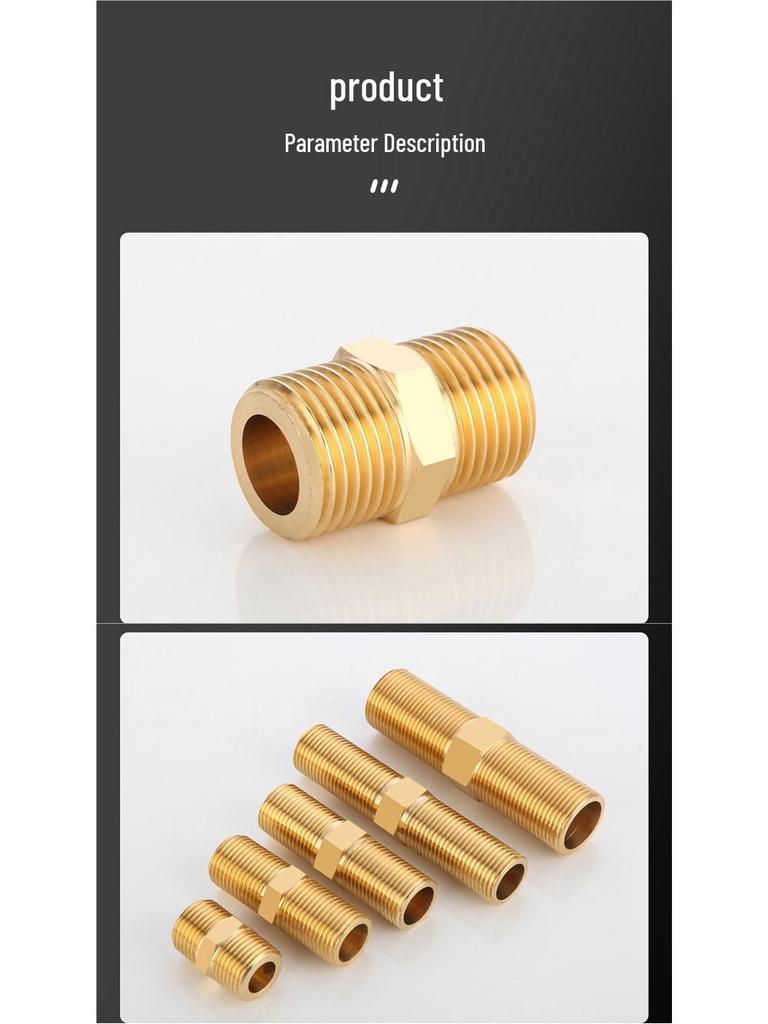 All-Copper Male Thread Direct Coupling, Short To Extended Thread, 4-Point To 6-Point, 1-Inch Inlet Pipe Reducing Joint