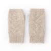 Women's 100% Pure Cashmere Half-Finger Knit Gloves - Warm & Simple Solid Color Design