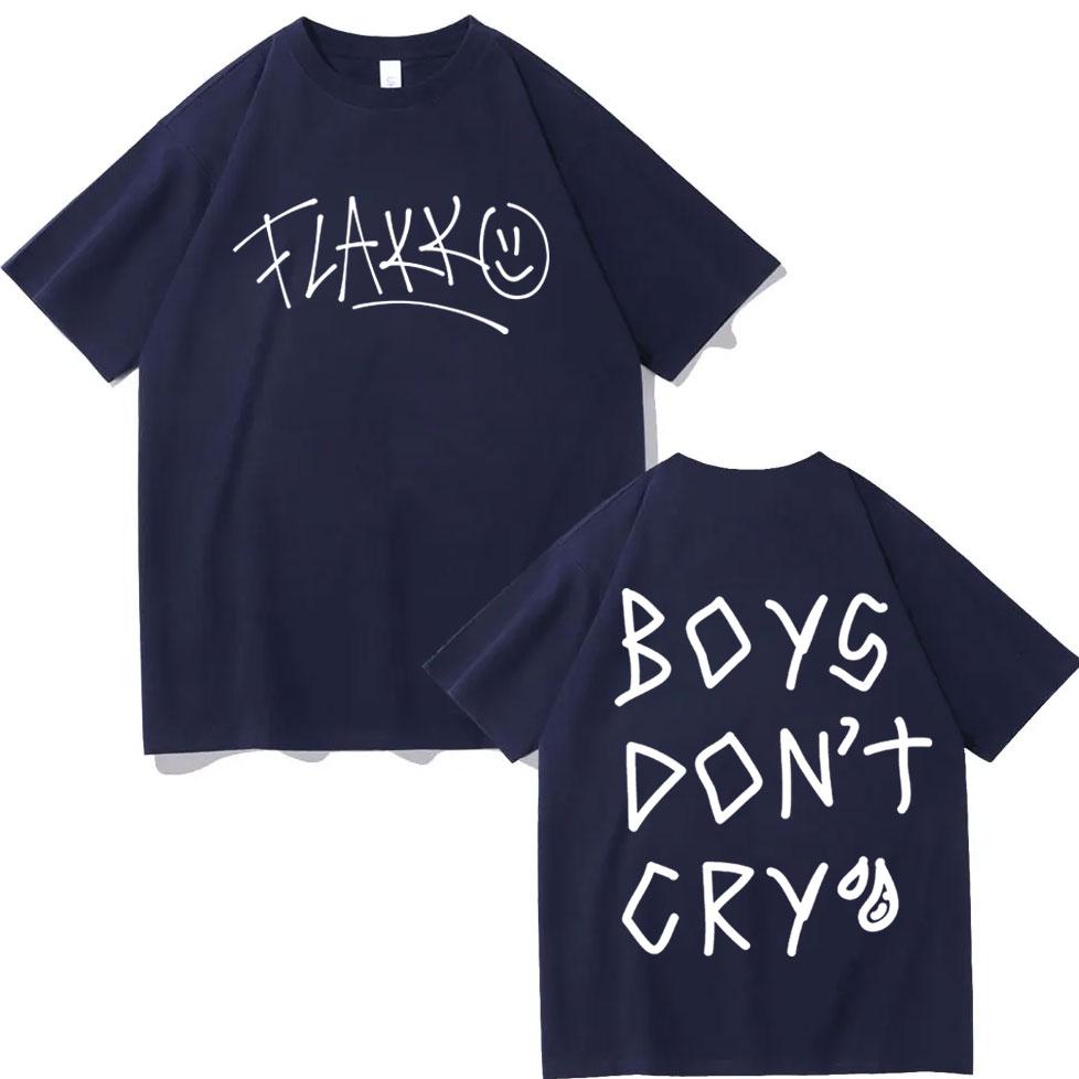Rels B Flakk Smile Tshirt Boys Dont Cry Letter Print T Shirts Fashion Casual Oversized Short Sleeve Tshirts Unisex Streetwear