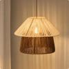 Rattan-Style Hanging Lampshade Natural Paper Cord Modern for Bedroom