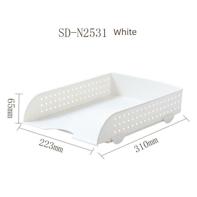 

Creative Multi-Layer Desktop File Box Materials File Shelf Office Three Layer File Tray File Folder Storage Box White Single Pack