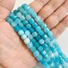 7-8MM Faceted Square Shape Chalcedony Natural Stone Loose Cube Spacer Beads for Jewelry Making Diy Bracelet Accessories
