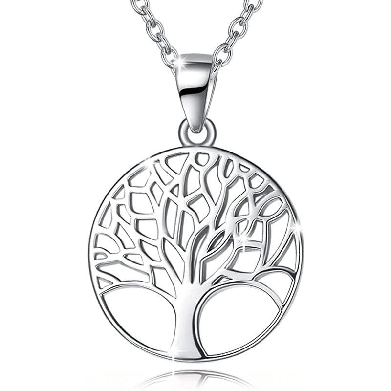 Edy Style S925 Silver Tree of Life Pendant Clavicle Chain Necklace Pendant Women Manufacturer