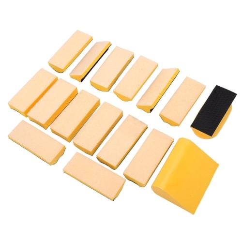 Sanding Blocks, 16-Piece Self-Adhesive Durable Sanding Block Set for Car Repair