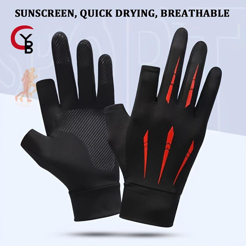 YANBIGUO Breathable Ice Silk Half Finger Sport Gloves Sun Protection Anti-Slip Outdoor Sports Gloves for Riding Fishing