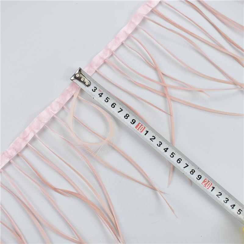 2Meters Leather Pink Ostrich Feather Trims Fluffy Turkey Feather Boas Goose Plumas Fringe Ribbon for Needlework and Handicrafts
