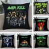 O-Overkill Band Cushion Cover Plush Fabric Soft Double-Sided Printed Sofa Warm Winter Home Child Gift Pillow Case
