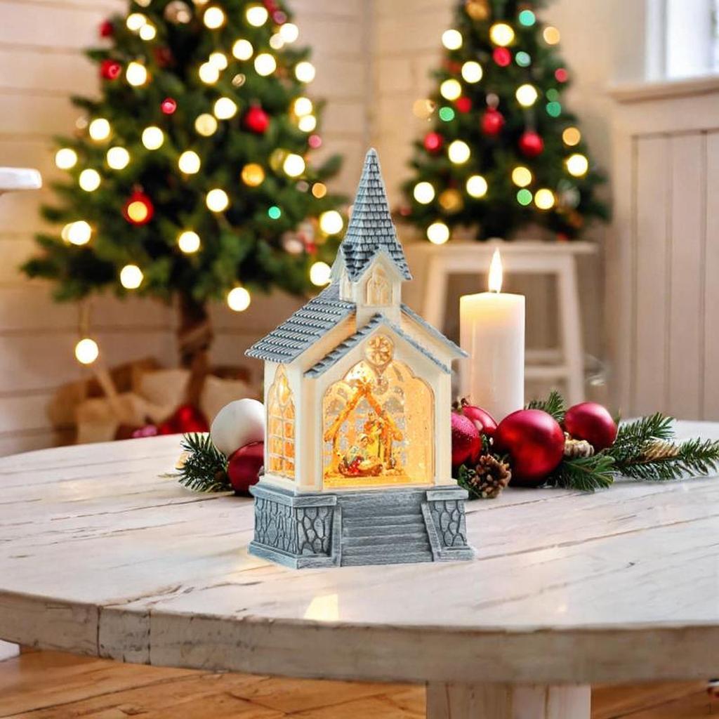 Christmas Snow Globes Lantern LED Night Light Xmas Decoration for Bedroom