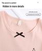 2026 New Style Women's Summer Cotton Pajama Set with Built-in Bra: Round Neck, Short Sleeves, Shorts, Sweet Casual Loungewear
