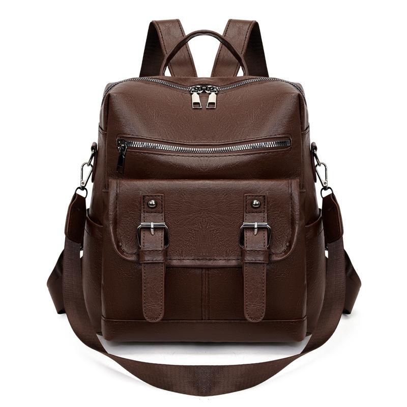 

Универсальный рюкзак Большой вместимости Модный Водостойкий Сумка кроссбоди с пряжкой кофейный