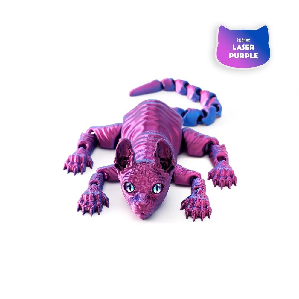 

3D Printed Sphynx Cat Animals Toy Realistic Hairless Figurine Articulated Cat Fidget Toy for Cat Lover Collector Home Decoration фіолетовий