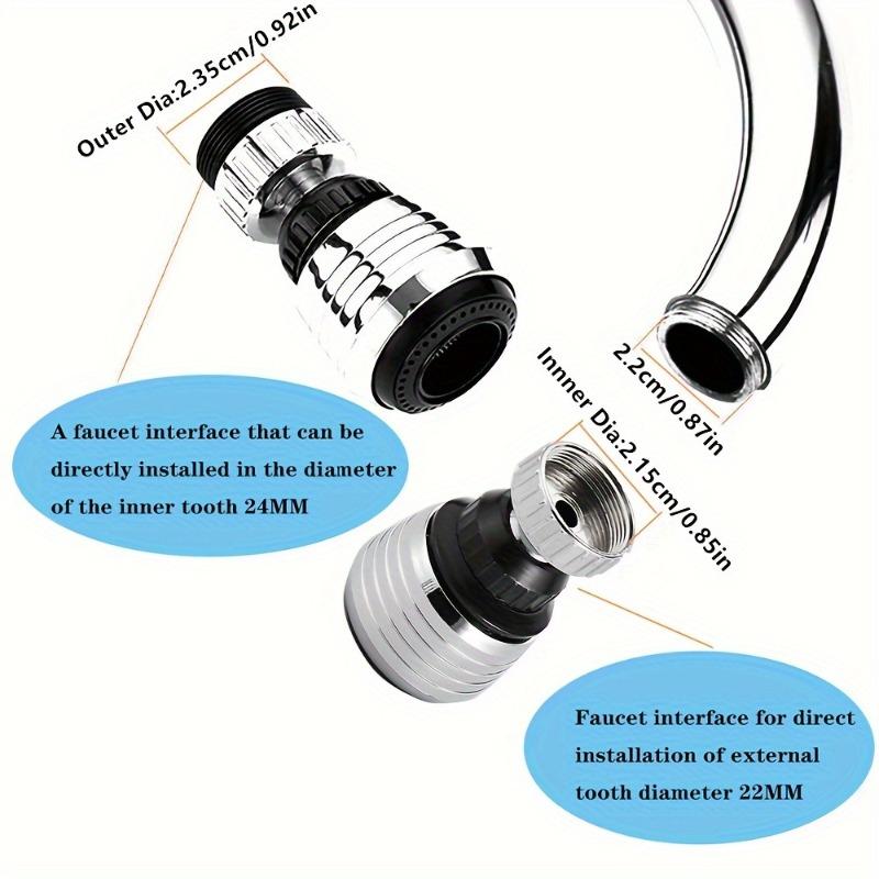 1pc 360° Rotating Water Saving Faucet Aerator – Kitchen Diffuser,Nozzle Filter, Adapter – Anti-Splash & Easy Clean,Universal Fit