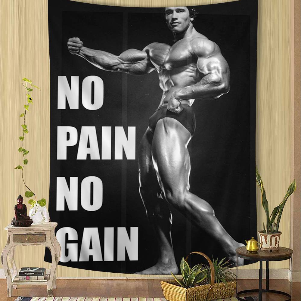 Arnold Schwarzenegger Bodybuilding Fitness Buntes Wandbehang Wandbehang Tarot Hippie Wandteppiche Schlafsaal Wandkunst Dekor