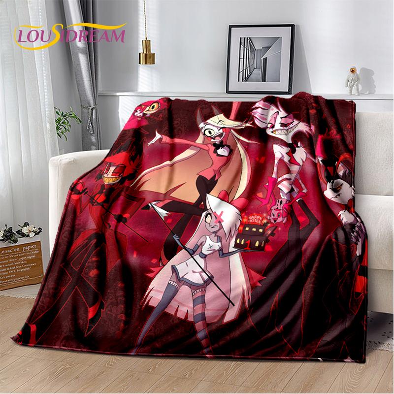 2025 H-Hazbin Hotel Charlie Cartoon Soft Blanket,Soft Throw Blanket for Home Bedroom Bed Sofa Picnic Travel Cover Child Gift