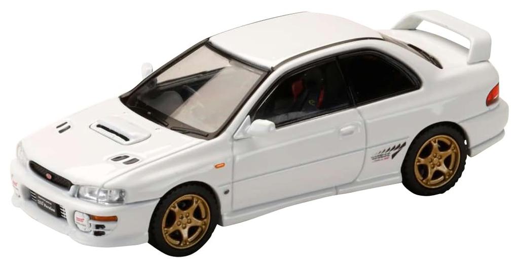 HJ64 Scale Subaru Impreza PURE SPORTS COUPE WRX type R STi Version Feather White HJ641079AW 1/64 (GC8) (Finished Model)
