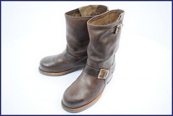 

Vintage 80s-90s / POLICE883 Goodyear Welted Steel Toe Heavy Leather Engineer Boots Dark Brown /6 / 24.5cm/(USED)