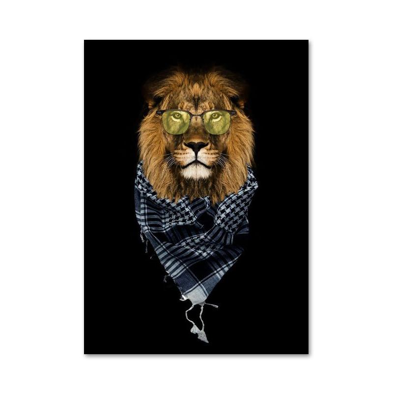 Black White Animals Lions Oil Painting Modern Canvas Posters and Prints Wall Art Picture for Living Room Cuadros Home Decoration