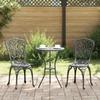 Garden Bistro Set 3 pcs Black Aluminum