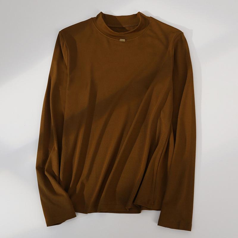 Cozy Autumn/Winter Slimming Base Layer Shirt - Skin-Friendly, Comfortable, and Warm Round Neck Top