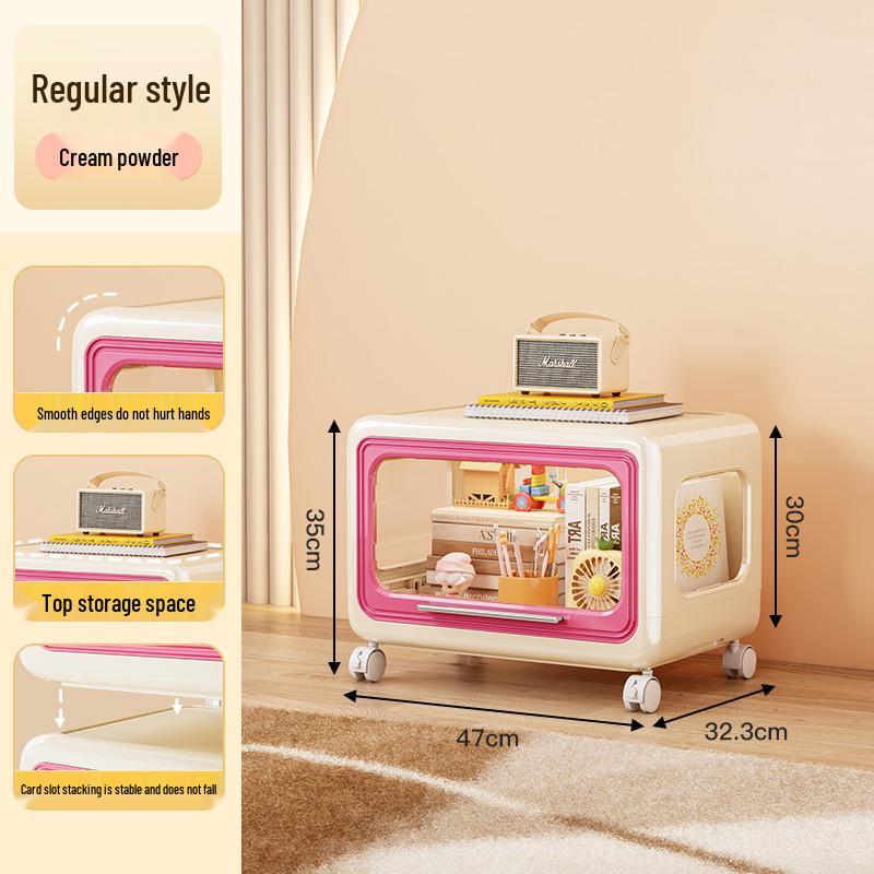 Movable Storage Cabinet for Living Room & Bedroom - Accommodates Toys, Snacks, Clothes