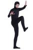 Black Full Body Zentai Costume with Open Face, Men's Size Medium (SS03-2H)