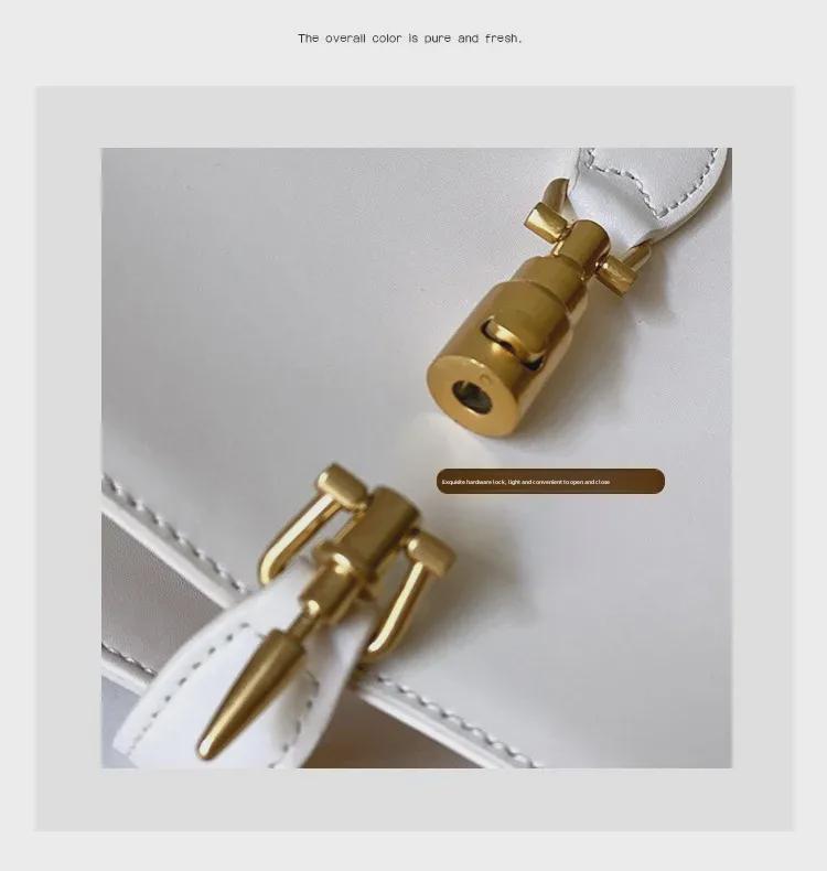 "2025 Women's Fashion Genuine Leather Single Shoulder Bag with Lock – Underarm Style Casual Handbag”