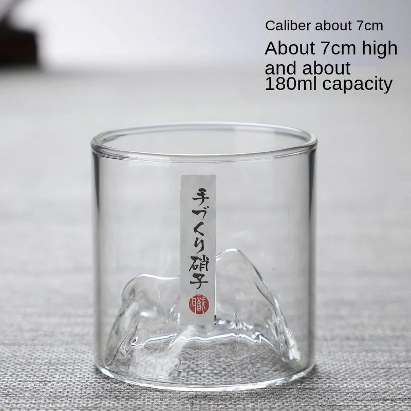 

Склянка для віскі в японському стилі, чашка для чаю, чашка-гора, прозора термостійка скляна чашка для чаю, келих для червоного вина M