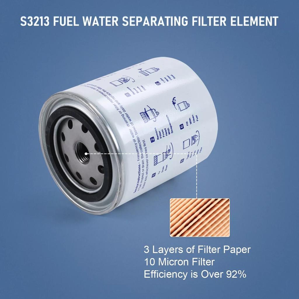 S3213 Fuel Filter Water Separator Filter Element For Mercury Marine Yamaha Racor Sierra 18-7932 18-7928 18-7922 18-7853 18-7979