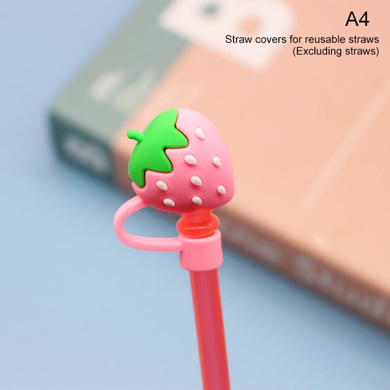 Dop de paie din silicon Reutilizabil etanș pentru băut Capac de praf Accesorii pentru pahare Cartoon