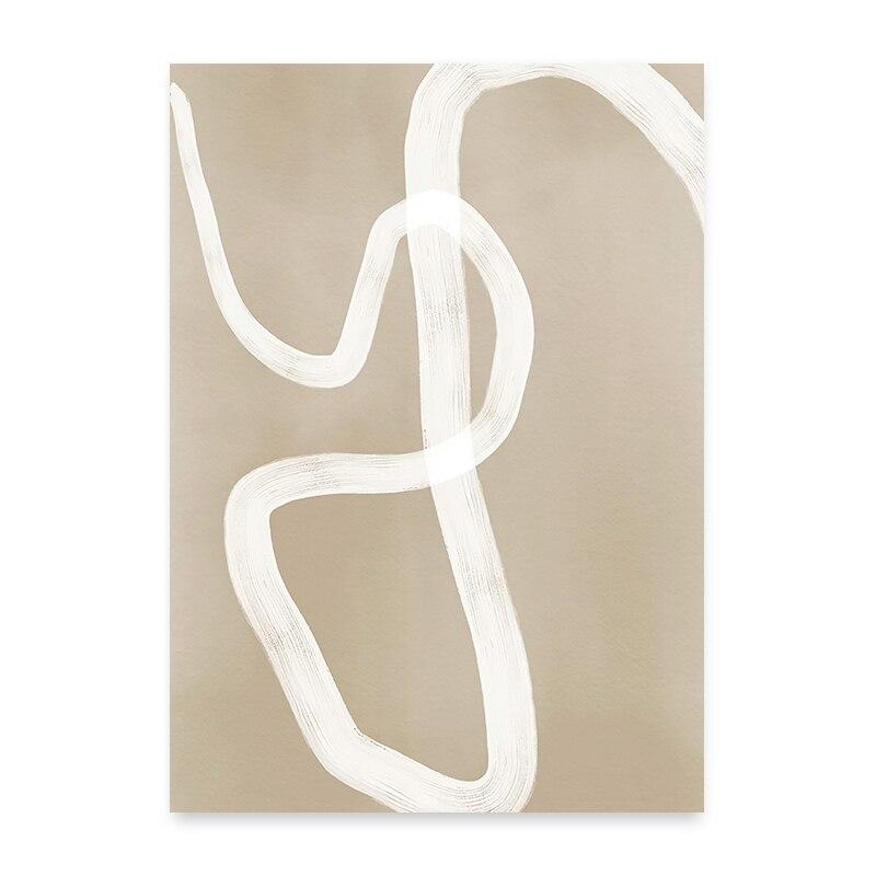 Abstract Boho Beige Blush Geometric Wall Art Poster  Minimalist Canvas Paintings for Living Room Home Decor
