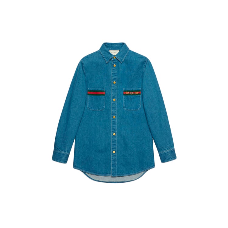 Web-Detail Langarm-Jeanshemd 626480-XDBCG-4447