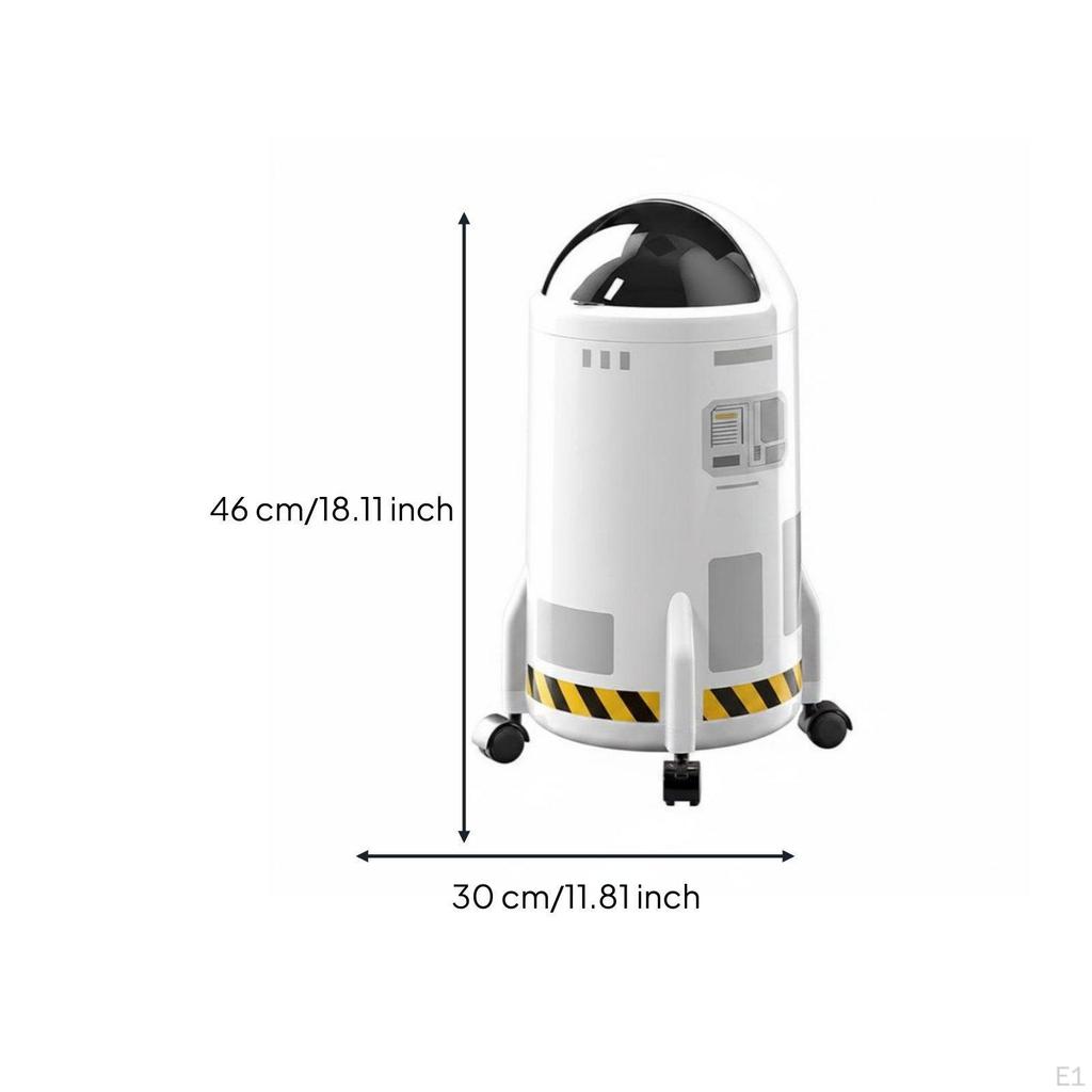 Astronaut Vessel Shaped Trash Can Creative Design SlideTop Waste Bin Large Capacity Lidded Rubbish