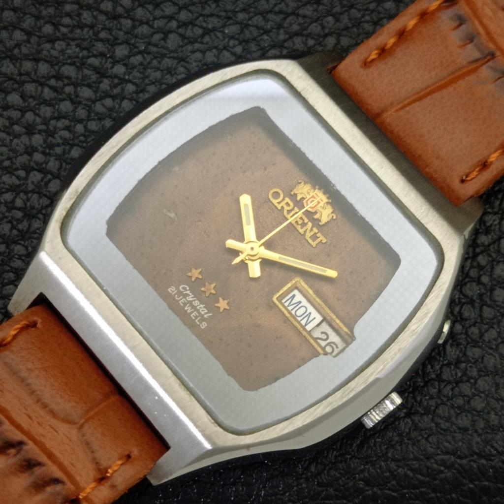 JAPAN VINTAGE ORIENT CRYSTAL AUTOMATIC 46941 MENS ORIGINAL DIAL WATCH A703382-1