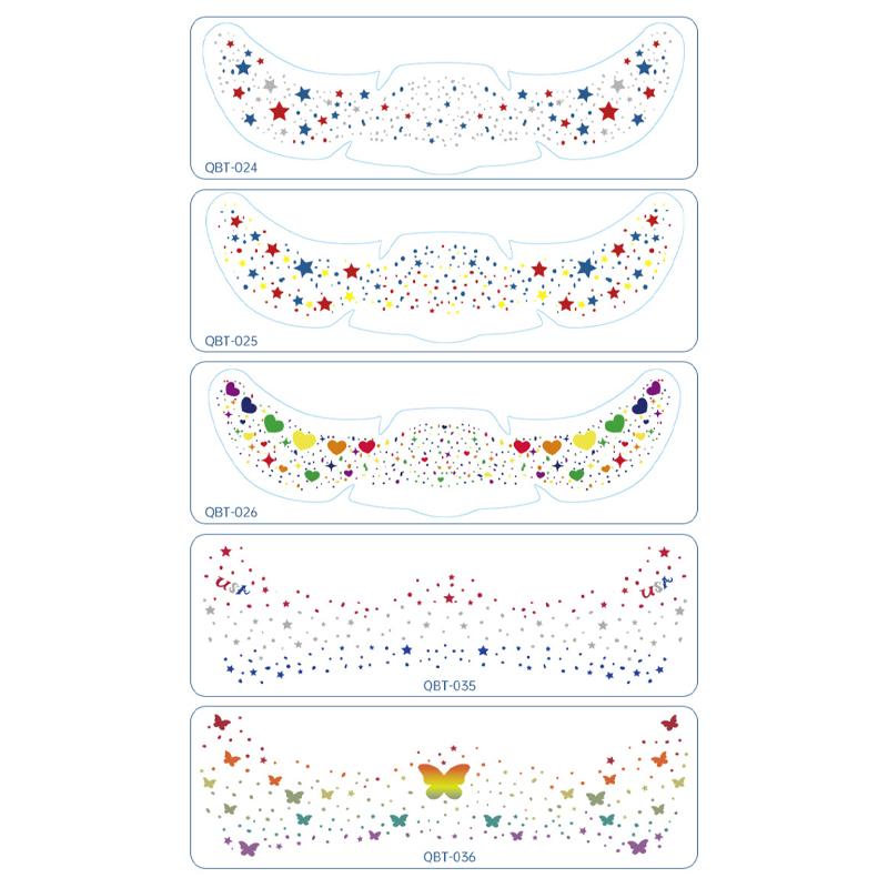 New Pride Day Rainbow Freckle Temporary Tattoo Sticker Waterproof Laser Hot Silver for Face White Paper Application