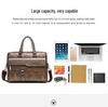 Men's Genuine Leather Briefcase, Business Casual Crossbody, Large Capacity Cowhide Bag