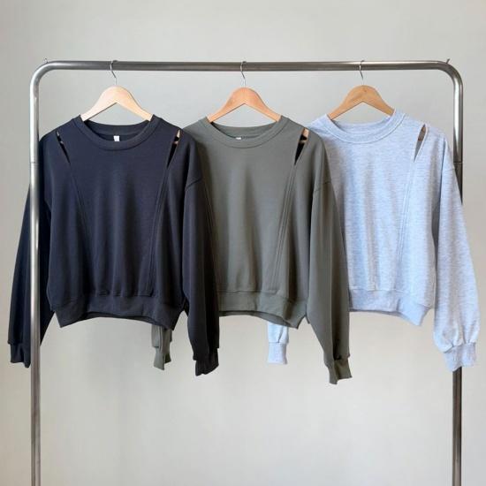 Soft Cut-Out Shoulder Sweatshirt (3 color)