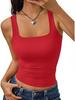 European & American 2026 Women's Square Neck Sleeveless Fitted Tank Top
