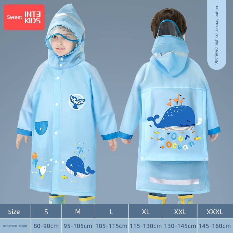 Children's Raincoat for Boys and Girls, Transparent Rain Poncho for Toddlers and Kindergarten Kids, Dinosaur Raincoat, Rain Gear
