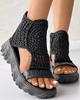 Damensandalen Mode Outdoor Freizeit Sportsandalen Sommer Offene Plateau-Sandalen Damen Mesh-Schuhe mit Aussparungen Sandalias Mujer