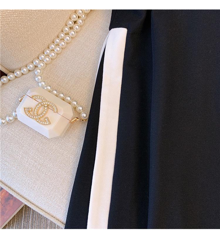 Rochie A-line patchwork cu blocuri de culoare și guler polo mărime plus (Vară, Lungime medie, Reducere a vârstei)