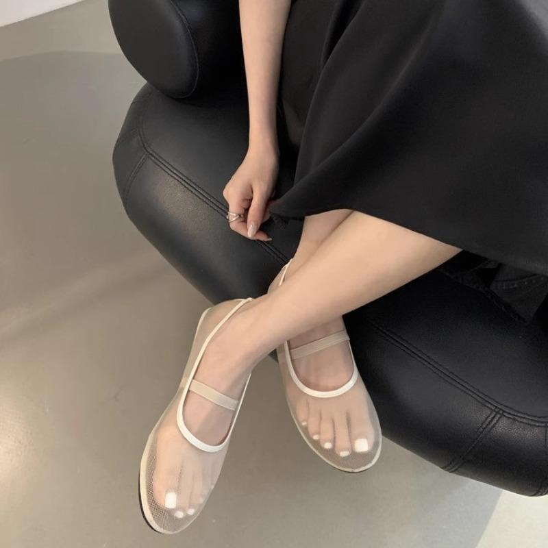 Fashion New Autumn Mesh Fabric Ballet Flat Shoes Fashion Shallow Band Ladies Comfort Soft Sole Mary Jane Flats Shoes Women Zapatos Mujer