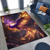 Colorful Rebirth Fire Phoenix Divine Bird Rug for Bedroom Living Room Sofa Home Doormat Decor, Large Kid Play Non-slip Floor Mat