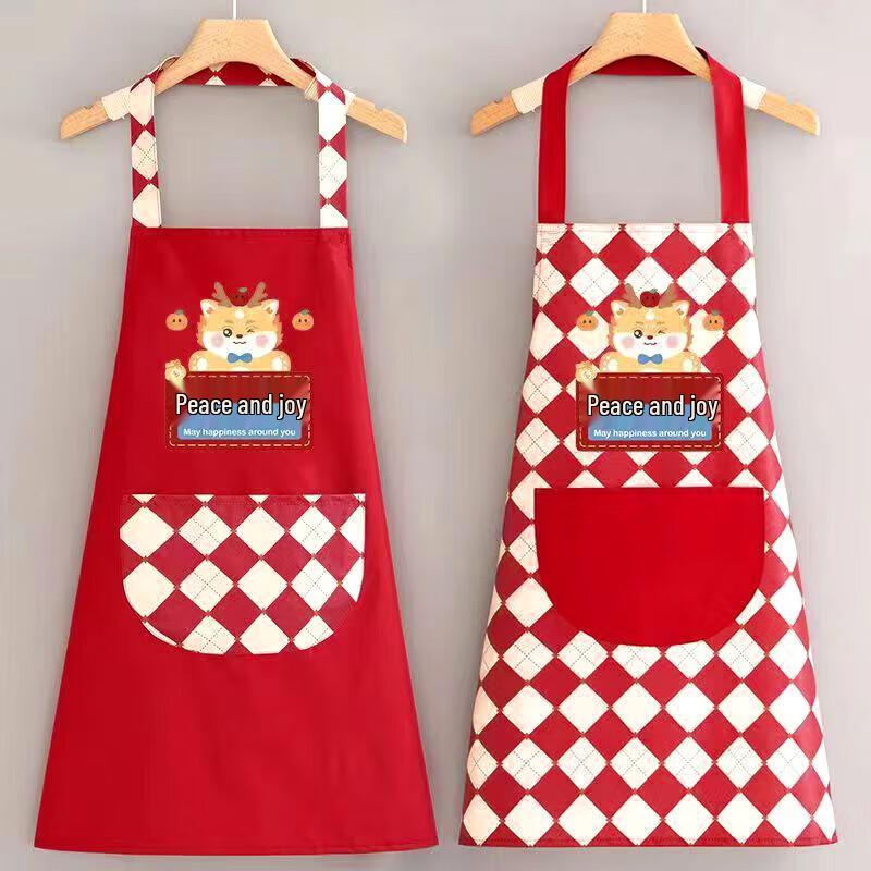Waterproof Halter Apron with Hand-Wiping Towel