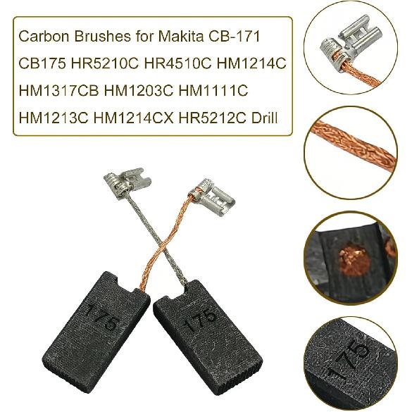 194412-8 194990-8 Carbon Brushes for Makita CB-171 CB175 HR5210C HR4510C HM1214C HM1317CB HM1203C HM1111C HM1213C HM1214CX HR5212C Drill