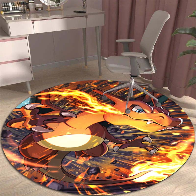 3DPikachu HD Cartoon Round Rug, Suitable for Decorating Living Rooms, Bedrooms, Sofas, and Playrooms; Non-slip Gift.