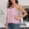 Women's Sequin Camisole Top Spaghetti Strap Sleeveless Party Tank Top