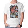 Unisex Crew Neck T-Shirt Red Mecha Ink Graphic Short Sleeve Casual Tee
